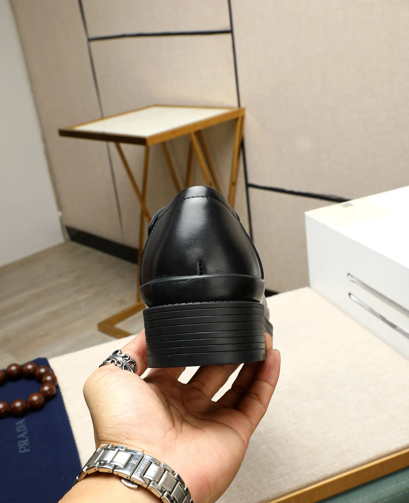 Men's men's shoes 💰540 (water-dyed cow leather) 📛📛PRADA high-end counter's latest formal business leather shoes 👔original and highest quality! Imported from Italy 🇮🇹 first-layer calfskin fabric ➕ cowhide lining Original outsole Formal size: 38➖44 (45 customized)